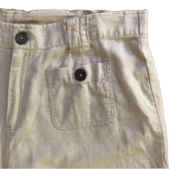 Papagallo Linen Blend Wide Leg Capri Womens Sz 10P Y2k Tan Scandi Girl Lagenlook - Picture 10 of 14